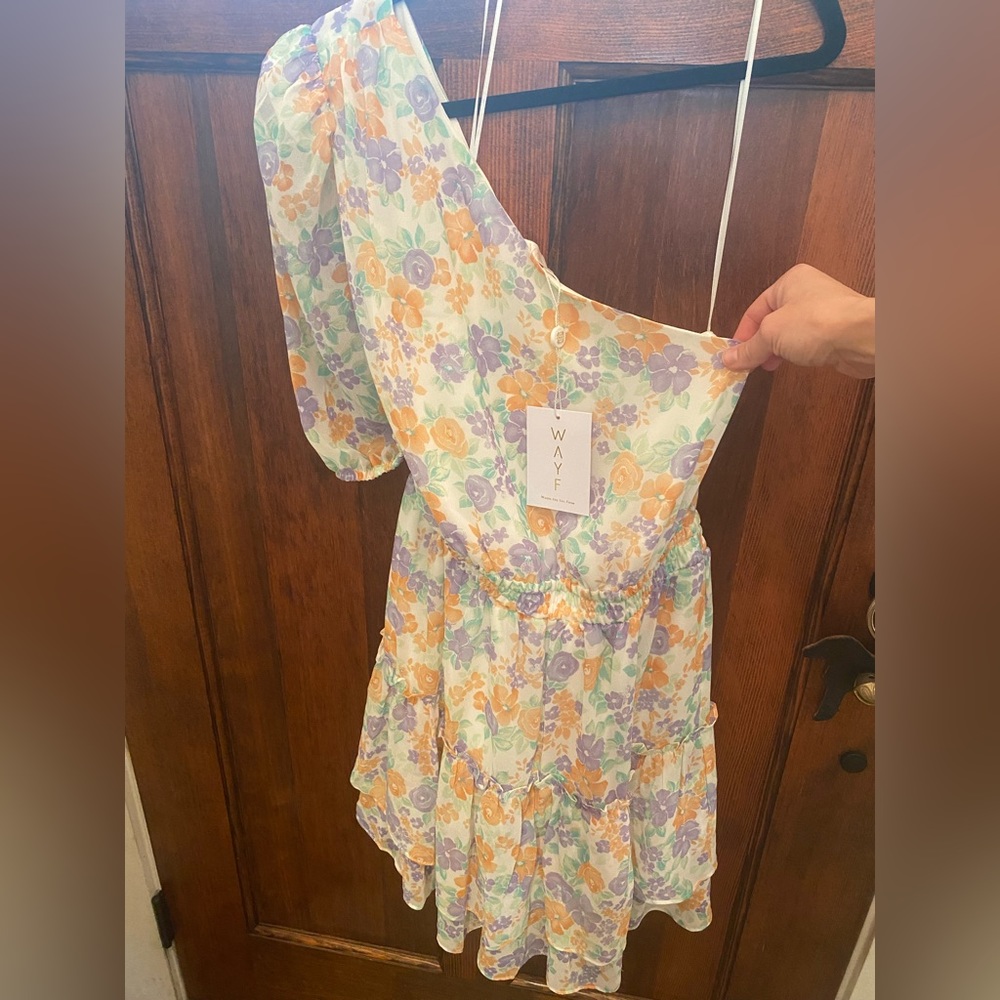 Wayf Womens Boutique Dress Floral One Shoulder NWT